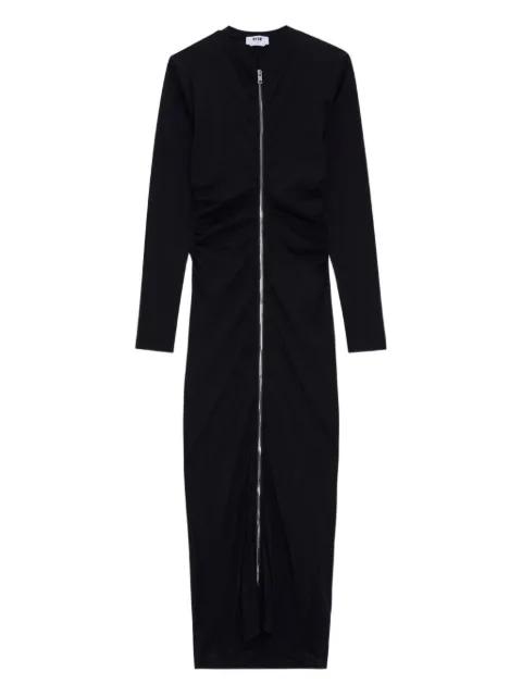 zip-front gathered maxi dress by MSGM