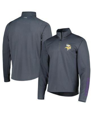 Men's Charcoal Minnesota Vikings Quarter-Zip Sweatshirt by MSX BY MICHAEL STRAHAN