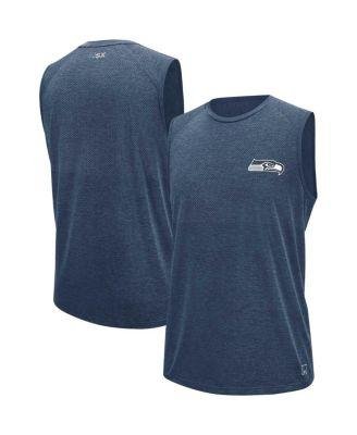 Men's College Navy Seattle Seahawks Warm Up Sleeveless T-shirt by MSX BY MICHAEL STRAHAN