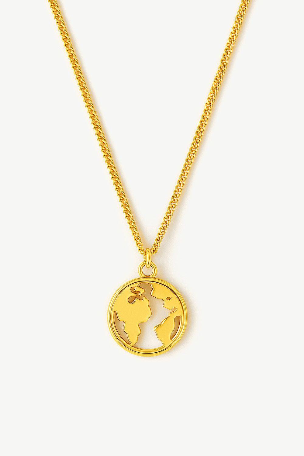 18k Gold Globe Pendant Necklace by MUCHV