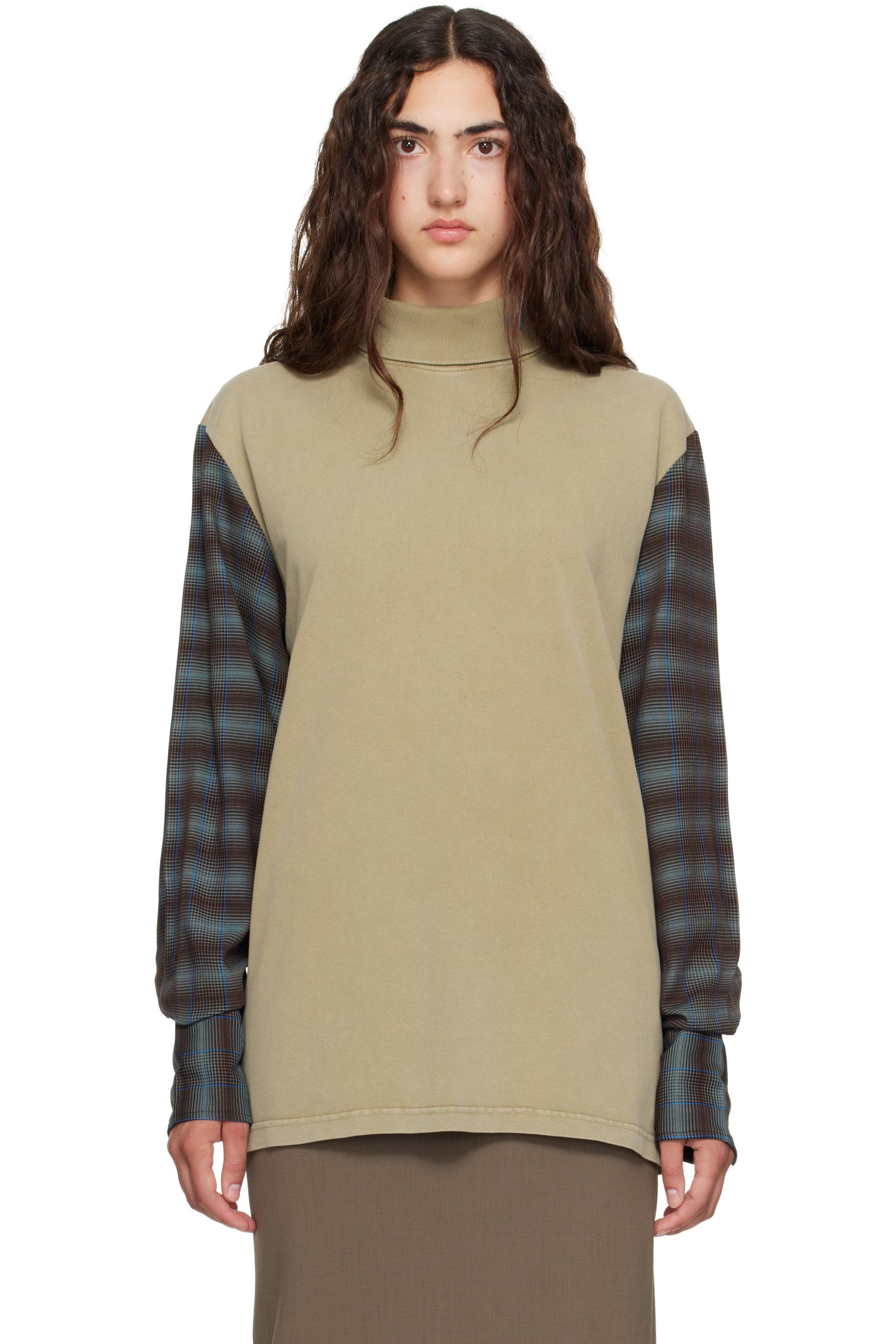 Beige 'Shirt Sleeves' Turtleneck by MUGLER