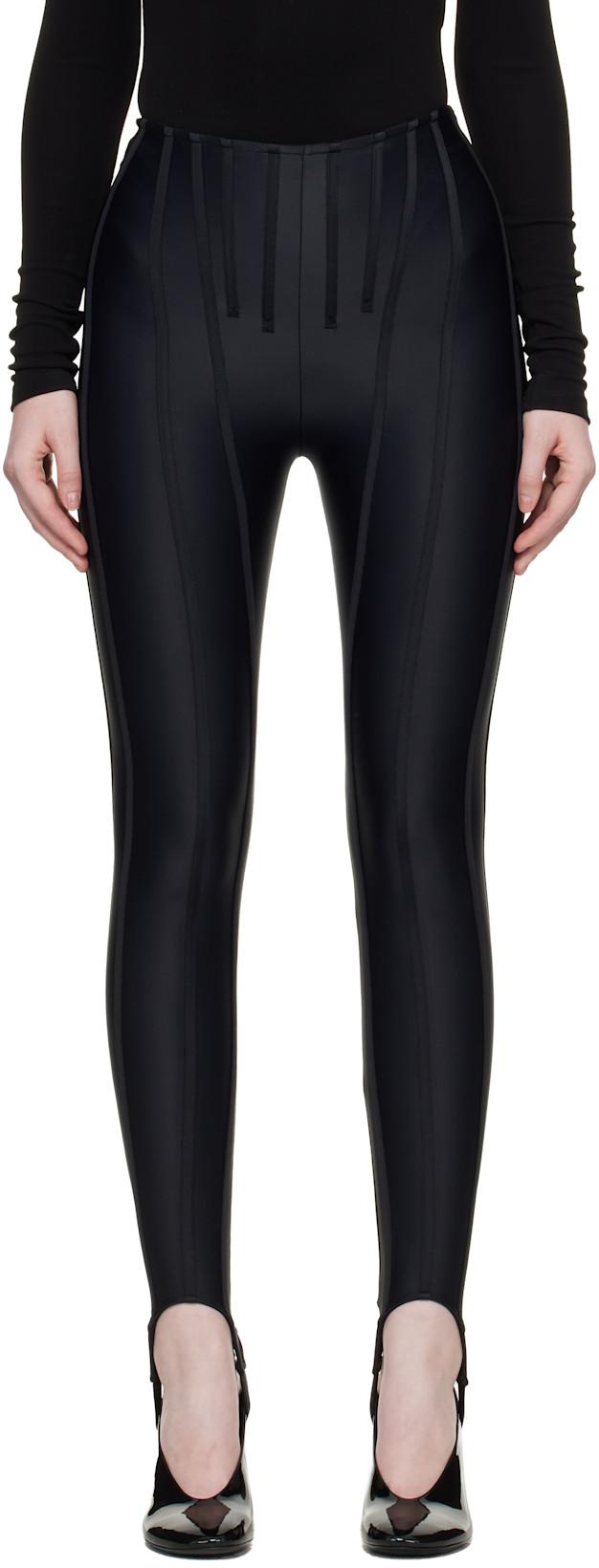 Black Corseted Leggings by MUGLER