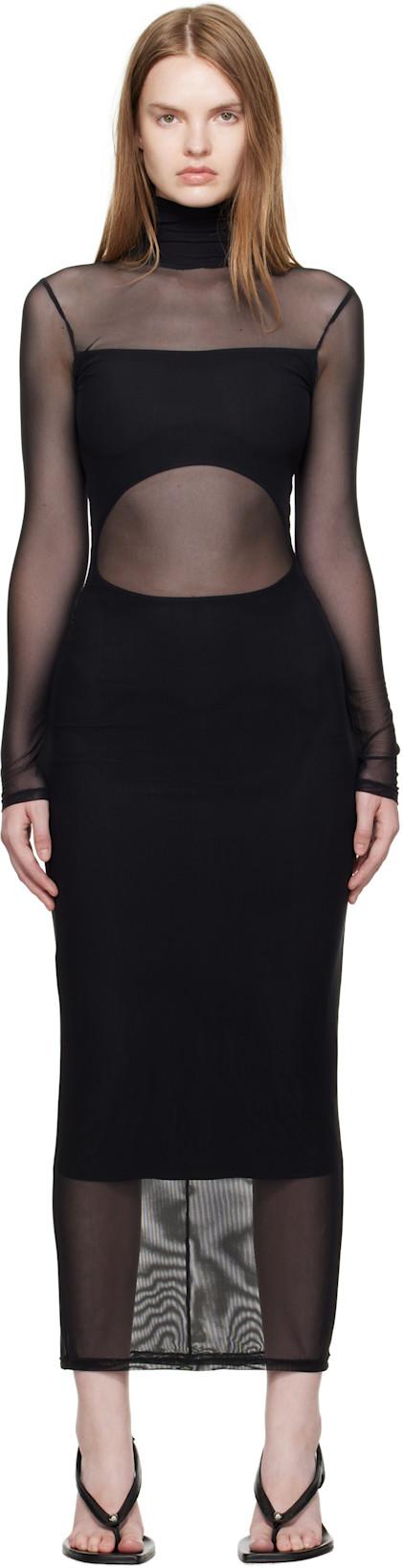 Black Illusion Midi Dress by MUGLER