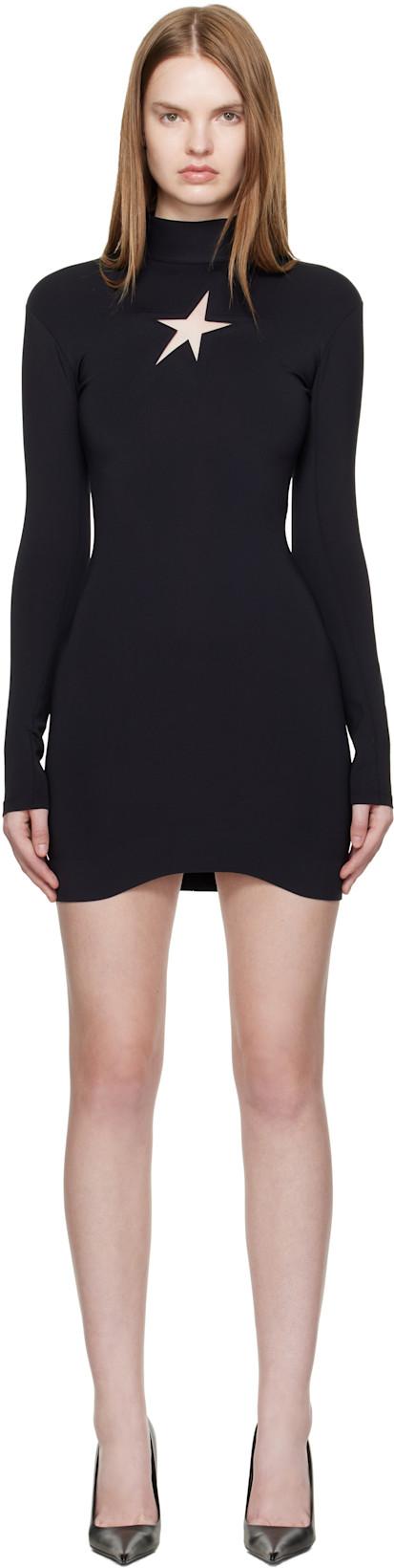 Black Star Long Sleeve Minidress by MUGLER