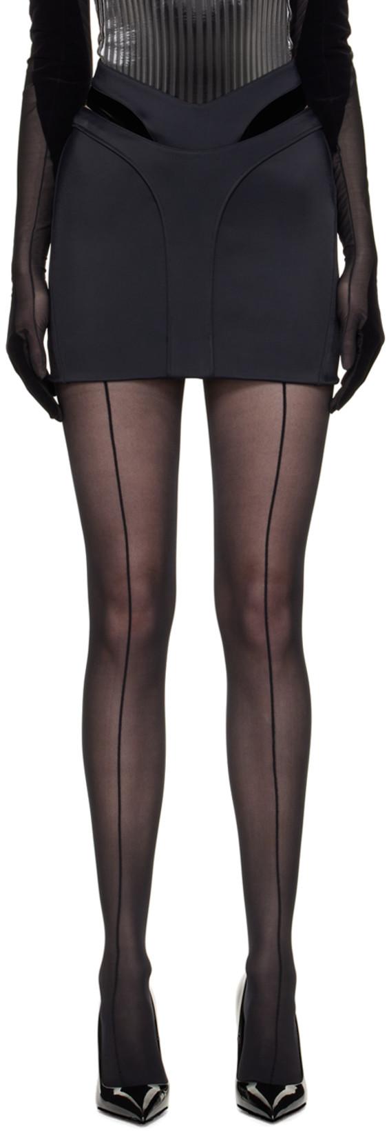 Black Thong Miniskirt by MUGLER
