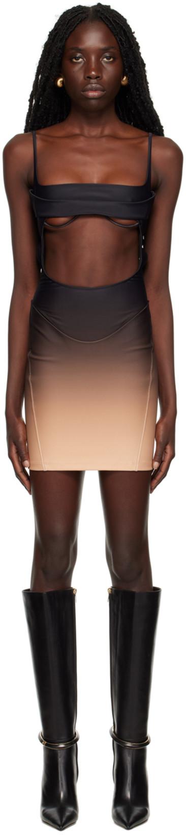 Black & Brown Dégradé Minidress by MUGLER