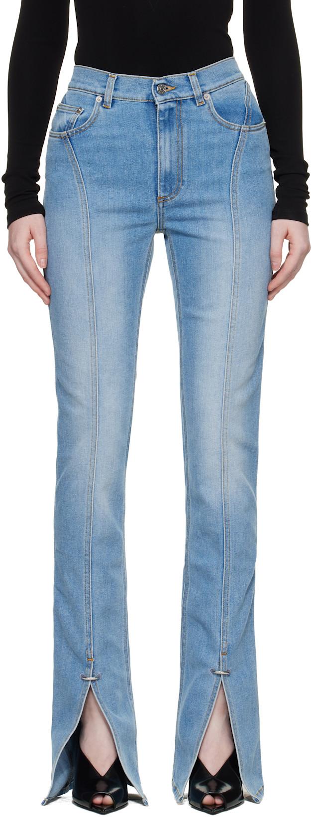 Blue Stretch Denim Jeans by MUGLER