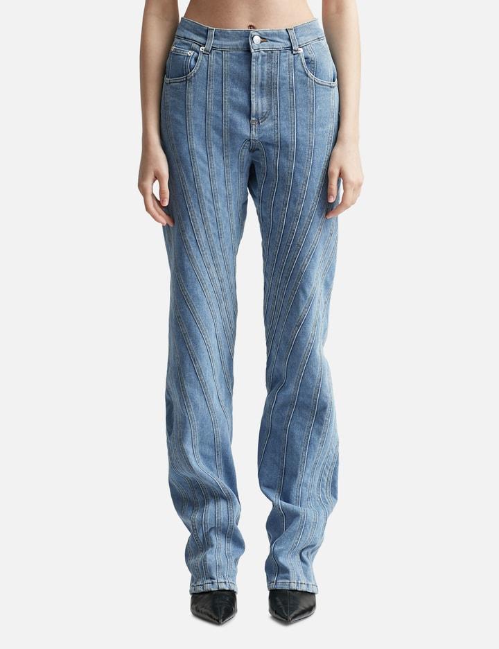 Low Waisted Spiral Jeans by MUGLER