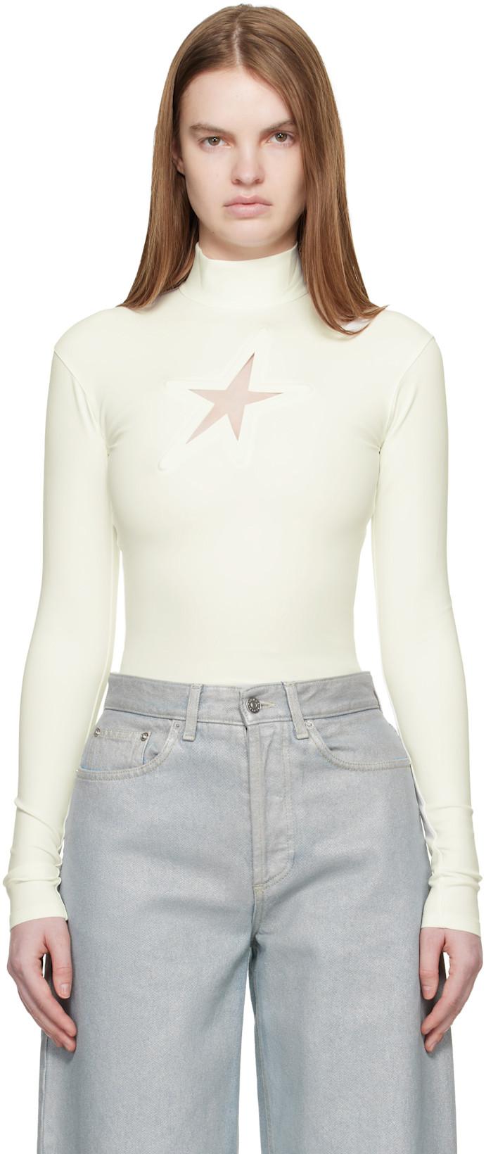 Off-White Thick Lycra Turtleneck by MUGLER