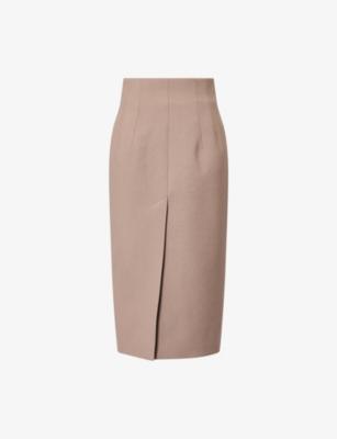 Tailored Pencil Wool-Blend Midi Skirt by MUGLER