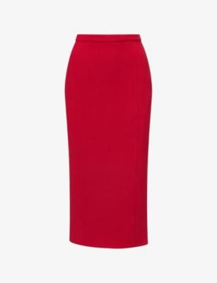 Textured Slim-fit Wool Midi Skirt by MUGLER