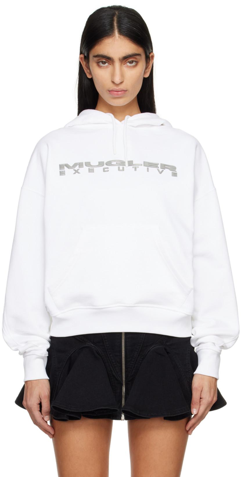 White Executive Hoodie by MUGLER