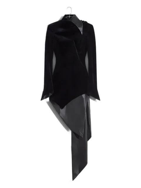 asymmetric velvet dress by MUGLER