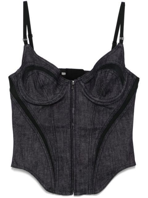 denim corset by MUGLER