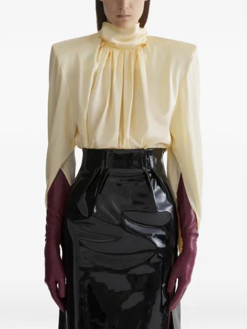 draped high-neck top by MUGLER