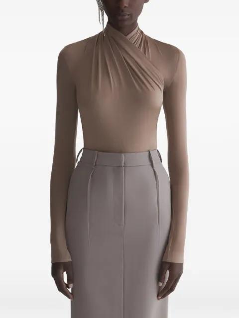 draped long-sleeve bodysuit by MUGLER