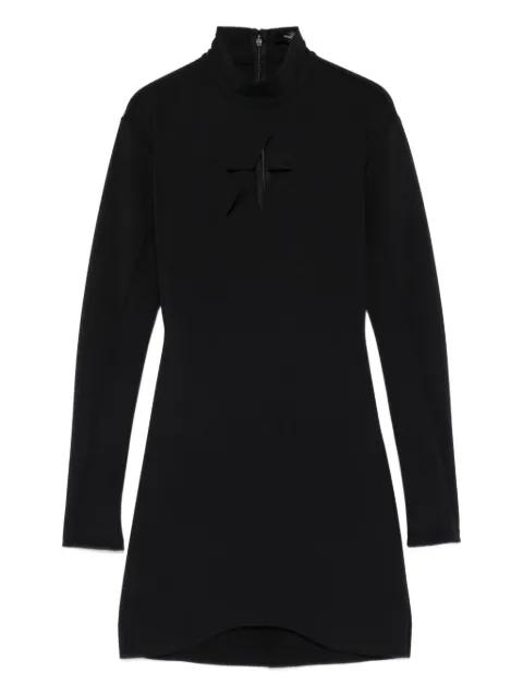 keyhole-neck long-sleeve dress by MUGLER