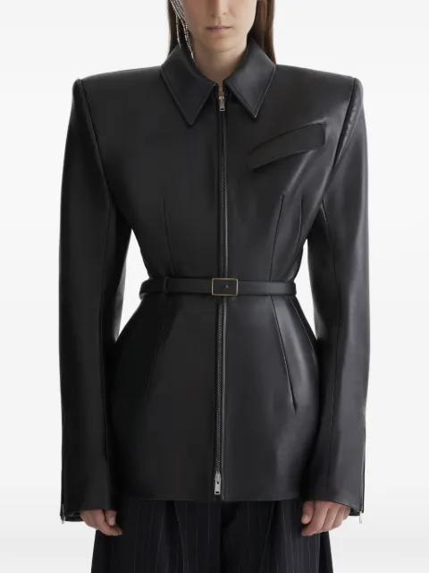 leather fitted jacket by MUGLER