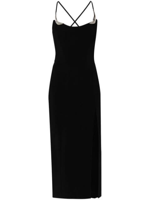 metallic-details midi dress by MUGLER