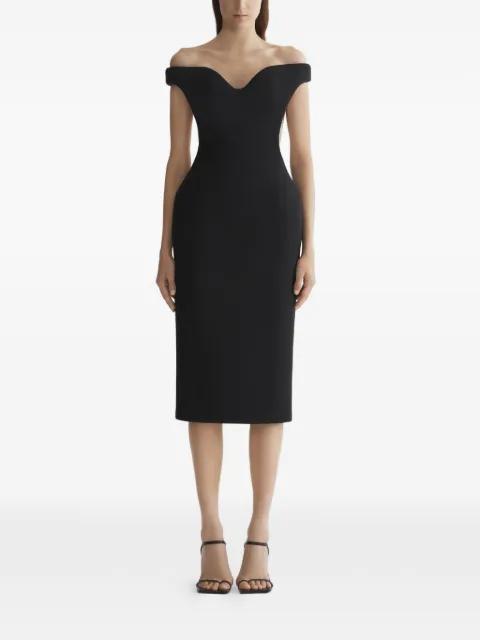 off-shoulder open-back dress by MUGLER