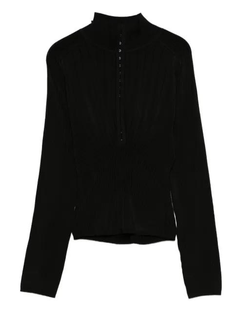 ribbed mock-neck sweater by MUGLER