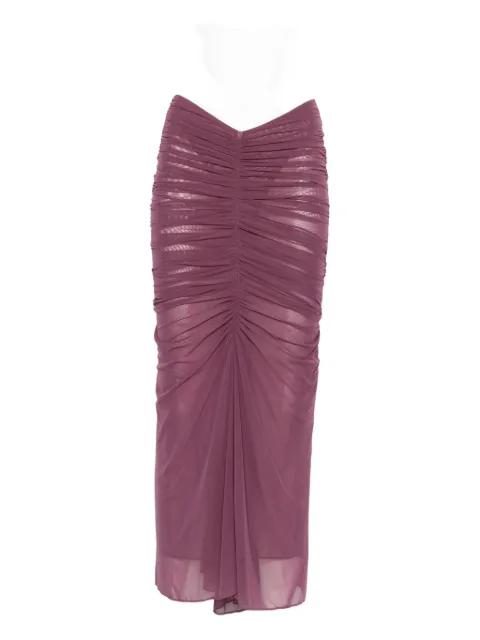 ruched mesh maxi skirt by MUGLER