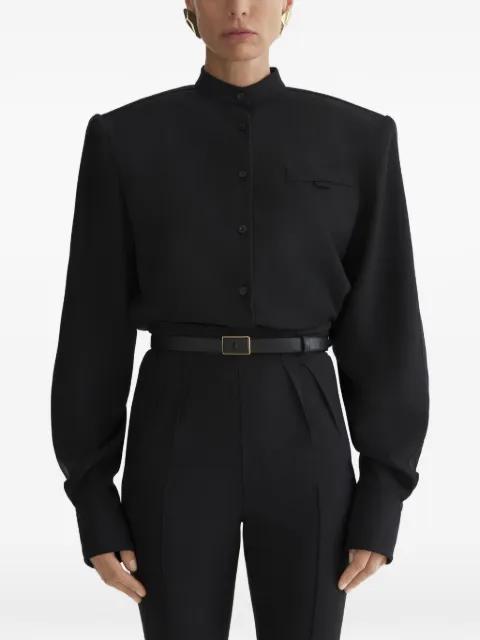 shoulder pad long-sleeve top by MUGLER