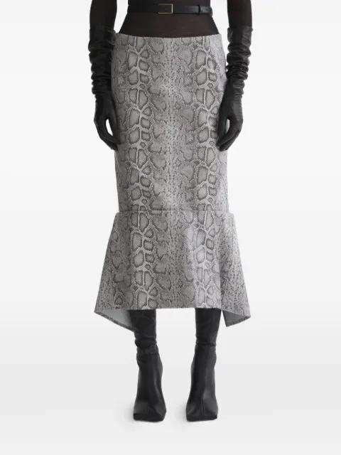 snake print skirt by MUGLER