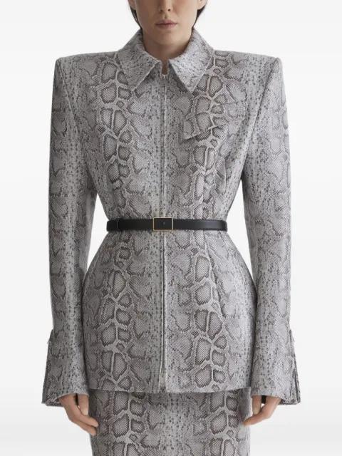 snake-print zip jacket by MUGLER