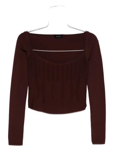 square-neck ribbed top by MUGLER
