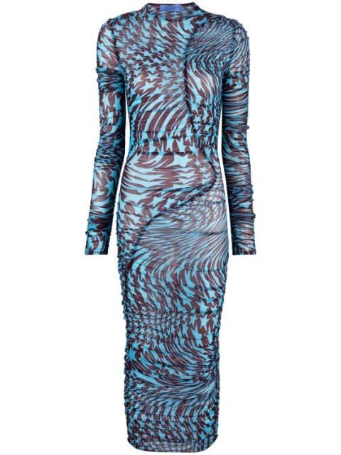 star-print ruched dress by MUGLER