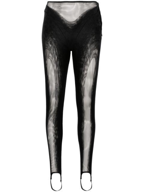 stirrup mesh leggings by MUGLER
