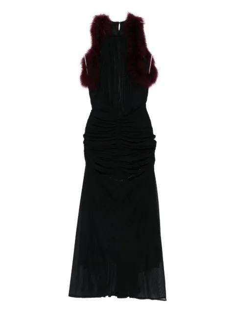 trimmed gathered dress by MUGLER