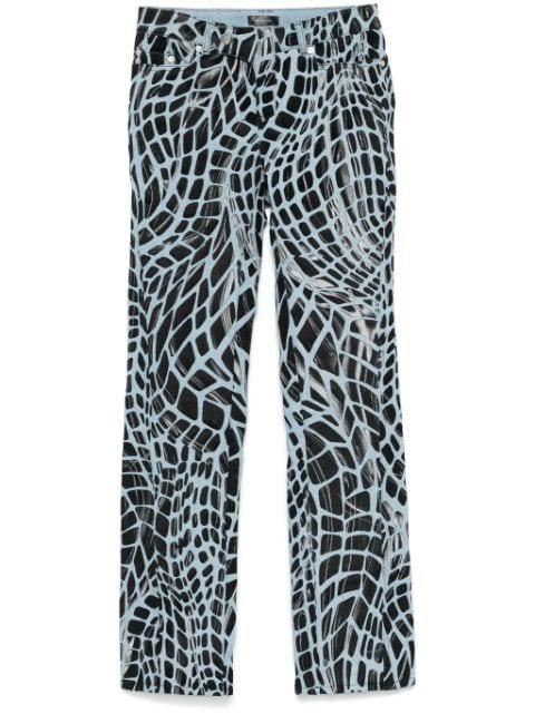 velvet-print straight-leg jeans by MUGLER