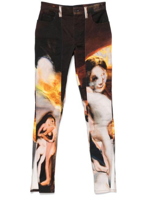 x Ambera Wellmann sunset-printed jeans by MUGLER