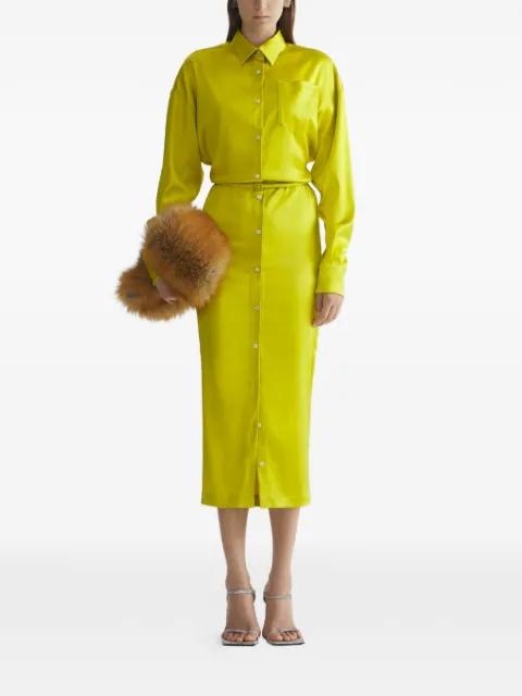 yellow buttoned shirt dress by MUGLER