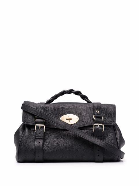 Alexa braided handle buckle tote bag by MULBERRY