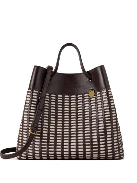 Ebony & Eggshell woven-design leather tote bag by MULBERRY