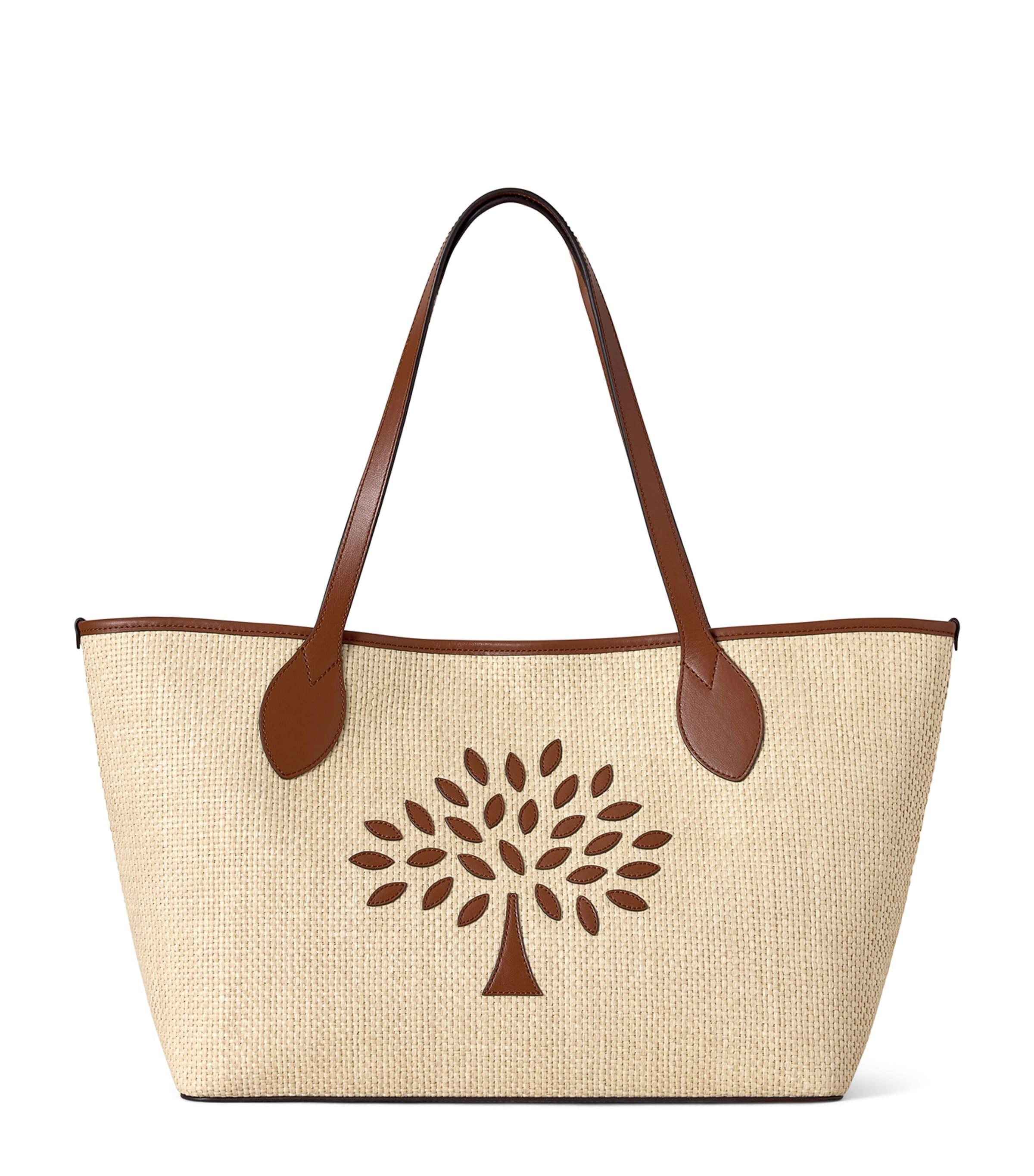 Mulberry Small Raffia-Leather Tree Tote Bag by MULBERRY