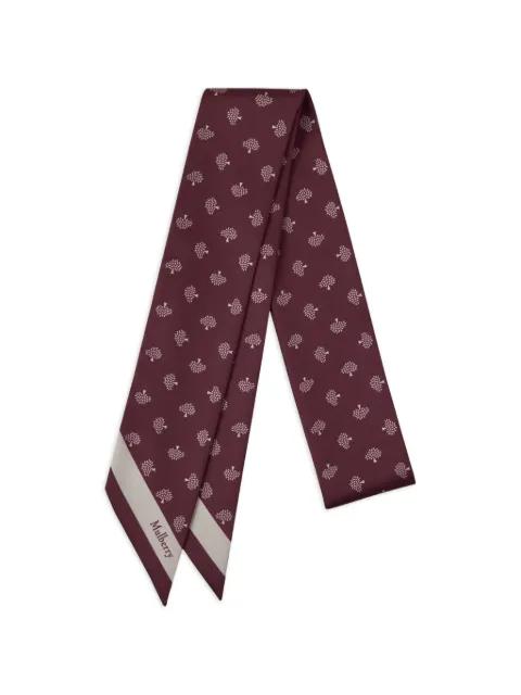 Skinny tree-prints scarf by MULBERRY