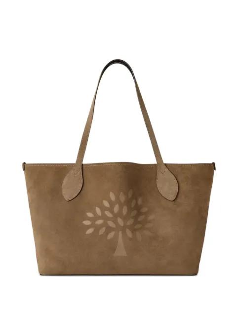 Tree-motif suede tote bag by MULBERRY