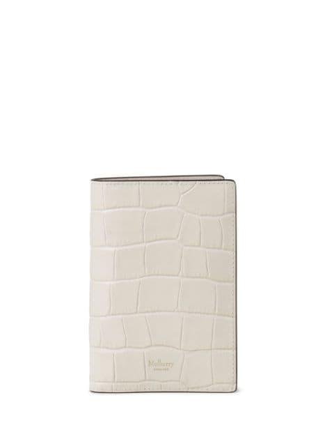 croc-effect leather passport holder by MULBERRY