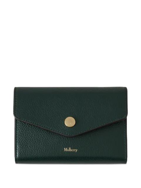 grained-leather press-stud wallet by MULBERRY