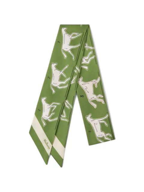 horse print skinny scarf by MULBERRY