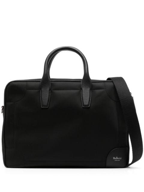 logo-stamp nylon briefcase by MULBERRY