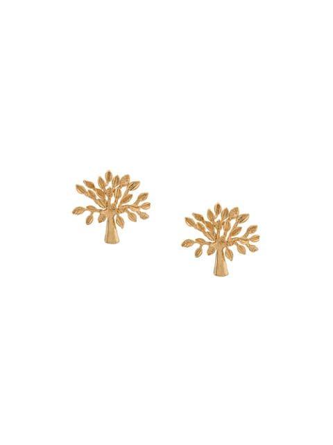 logo tree stud earrings by MULBERRY