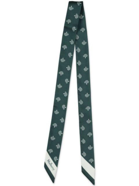 small Skinny Tree-print scarf by MULBERRY
