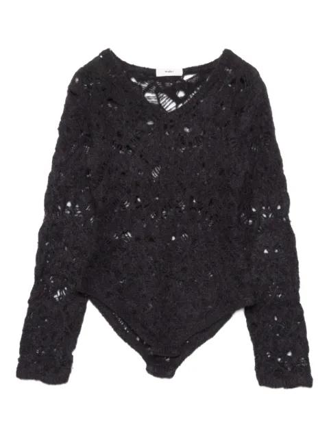 open-work V-neck jumper by MULLER OF YOSHIOKUBO