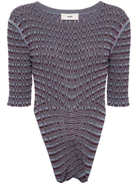 patterned-intarsia knitted top by MULLER OF YOSHIOKUBO