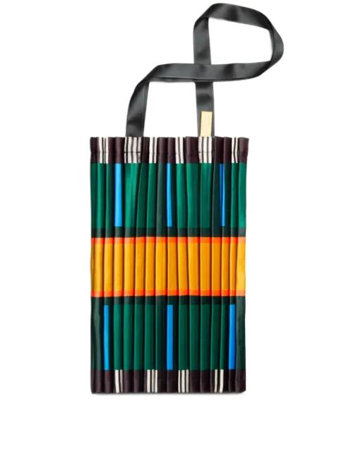 Ravello pleated striped tote bagpleated striped tote bag by MULTITUDES BAGS